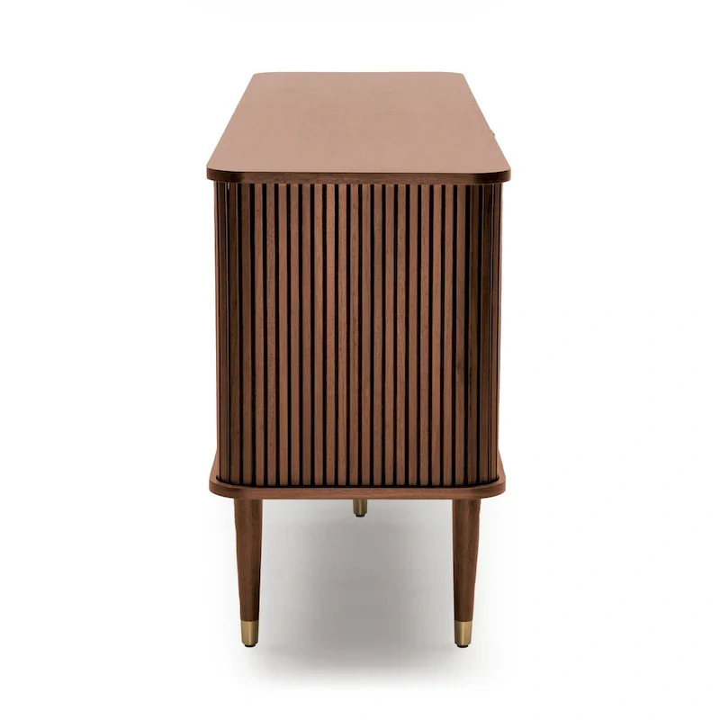 Walnut Wood Sideboard with 3 Drawer Mid Century Modern