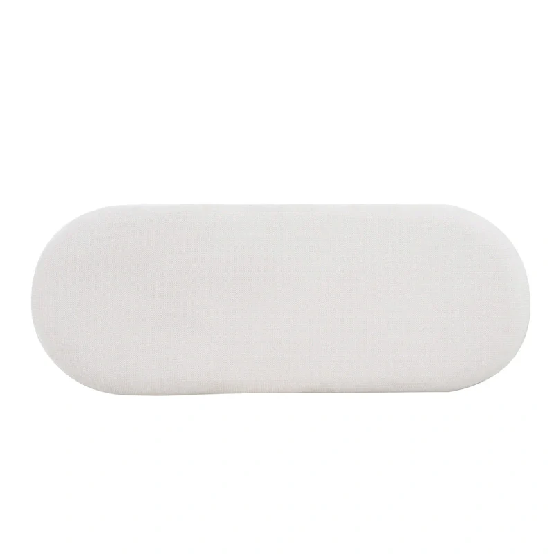 Nathan Upholstered Entryway Ottoman with Black Iron Legs