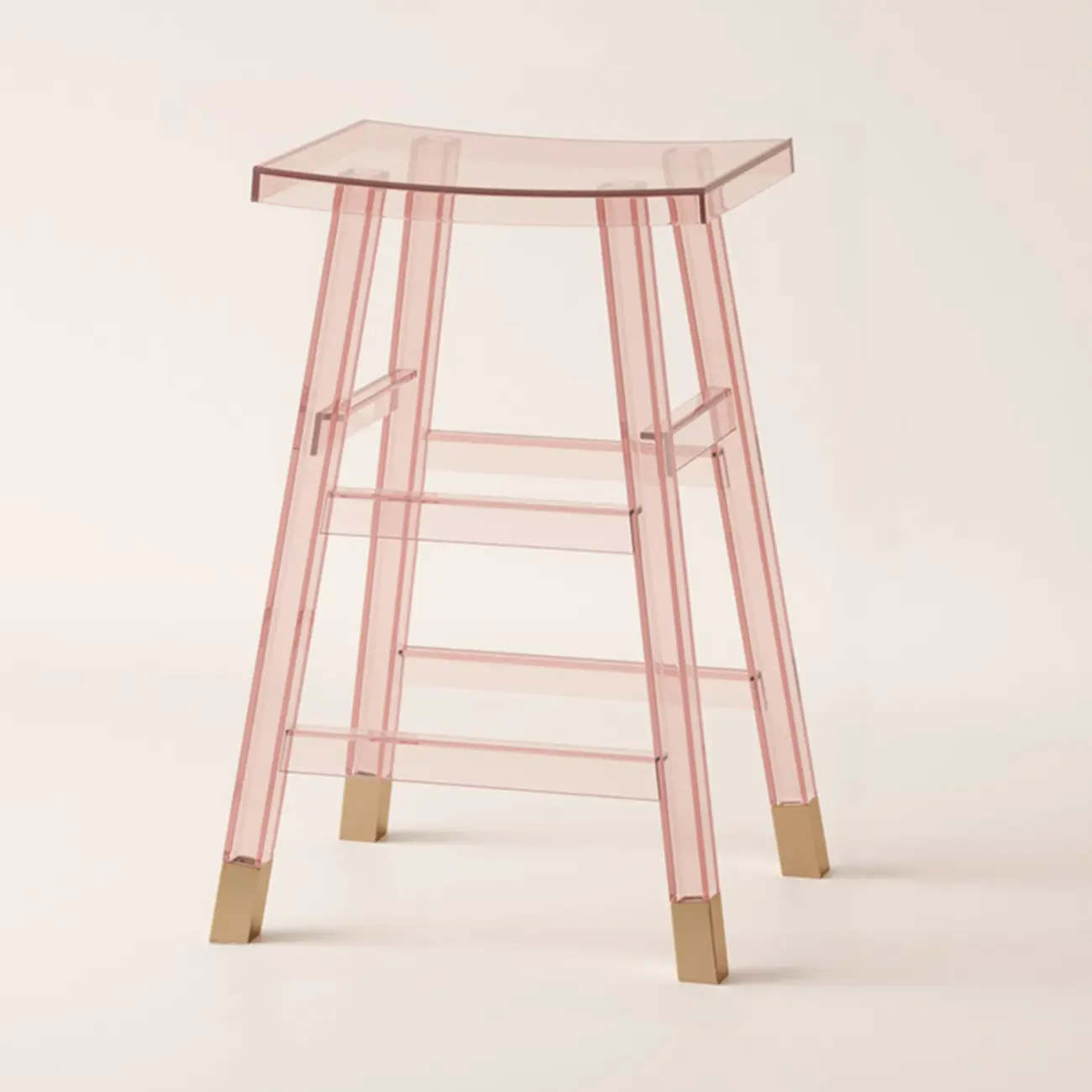 Saddle Acrylic Counter Height Backless Bar Stools