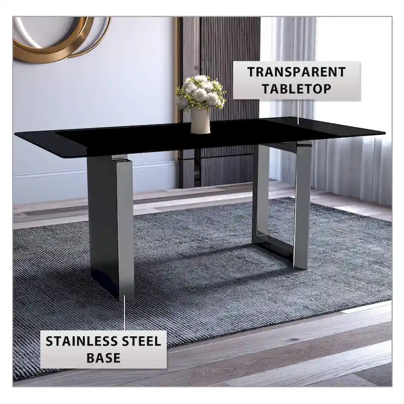 Astra Series Dining Table with Sintered Stone/Glass Top