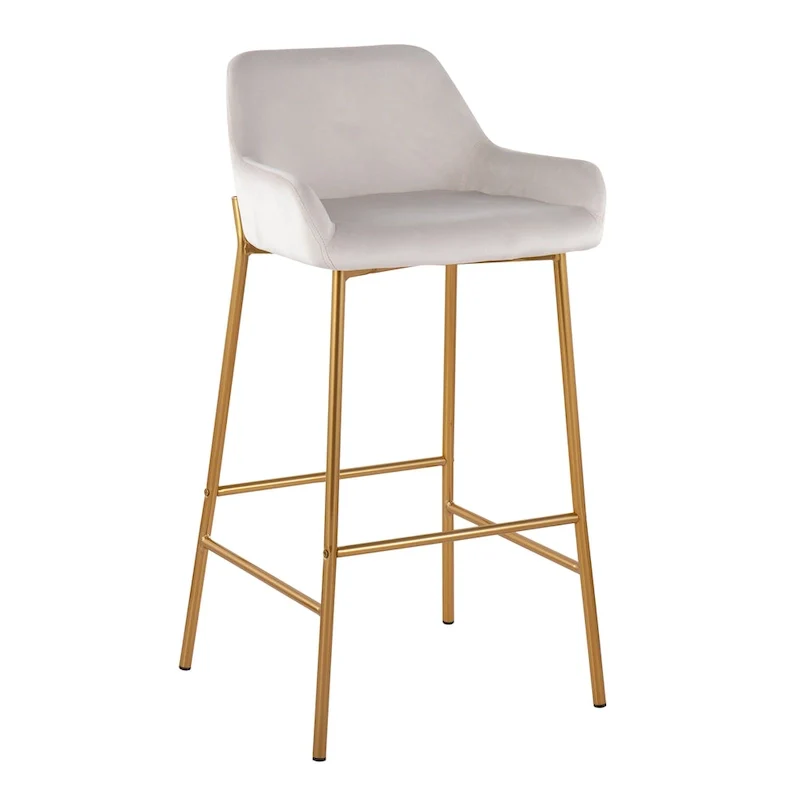 Gold Frame Upholstered Bar Stool