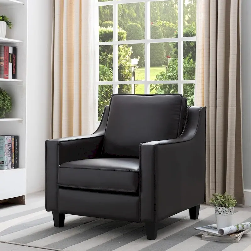 Contemporary Vinyl Padded Club Chair