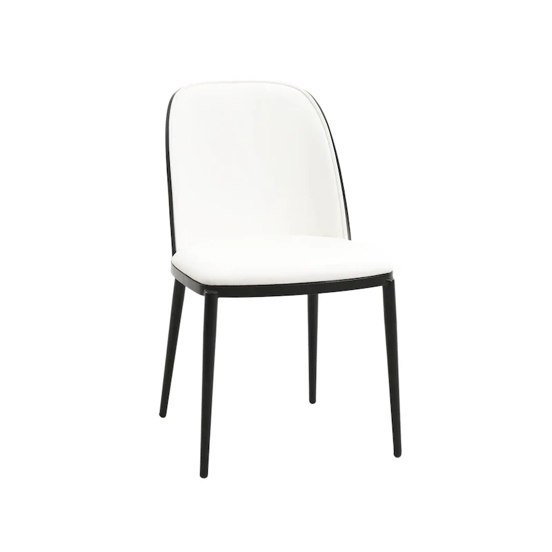 LeisureMod Tule Dining Side Chair with Upholstered Seat and Back