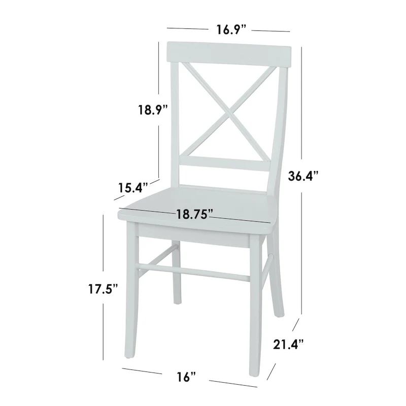 Mid-Century Rubberwood Dining Chair with Faux Leather Seat – Chestnut Wire-Brush