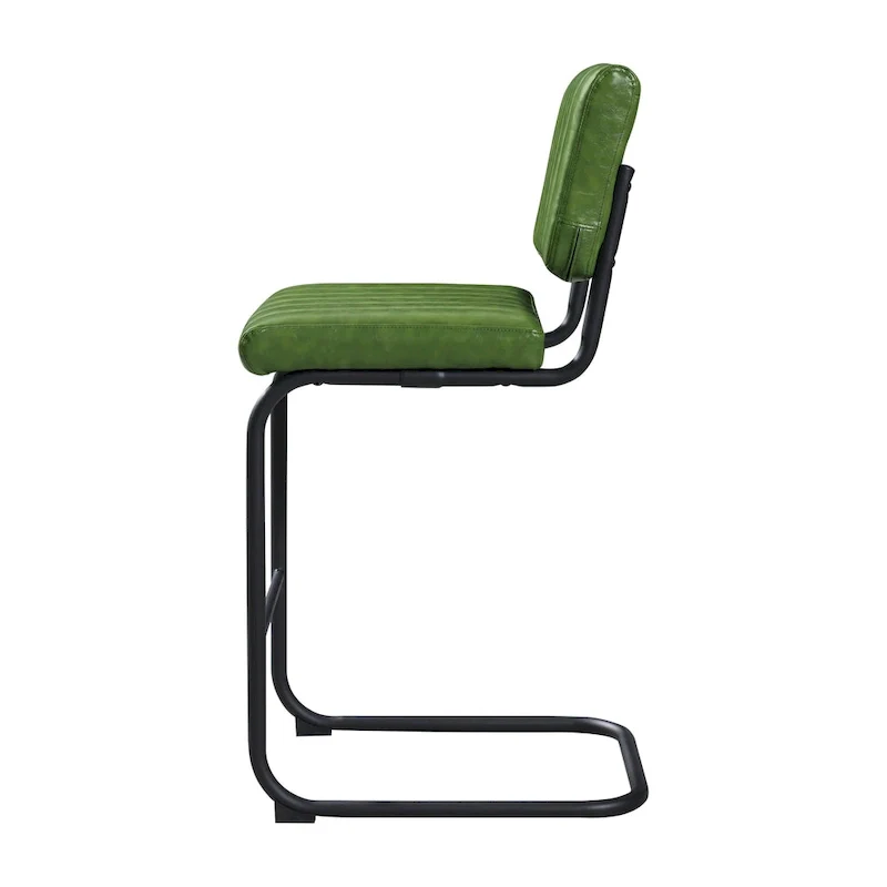 Brown Faux Leather Counter Stool with Chrome Frame