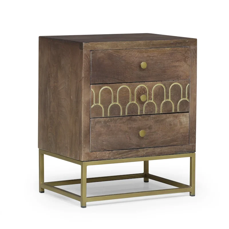 Contemporary Wooden Nightstand with Modern Design
