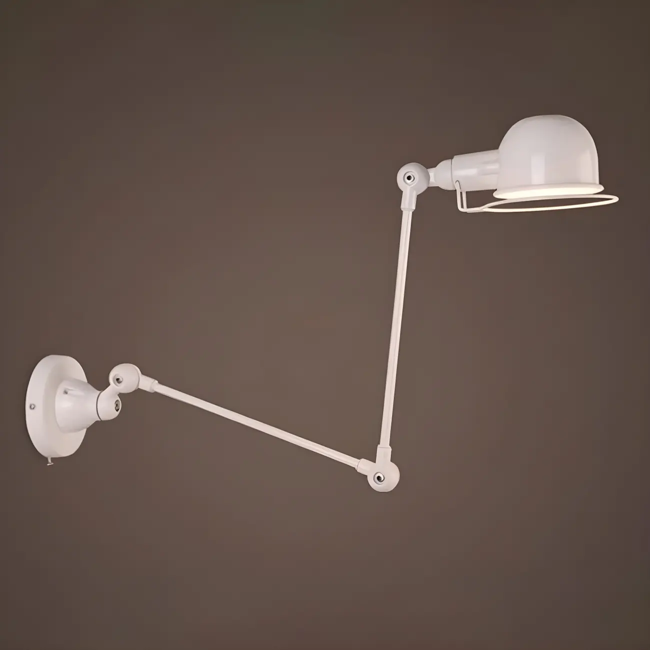 Industrial Metal Dome Adjustable Swing Arm Wall Light