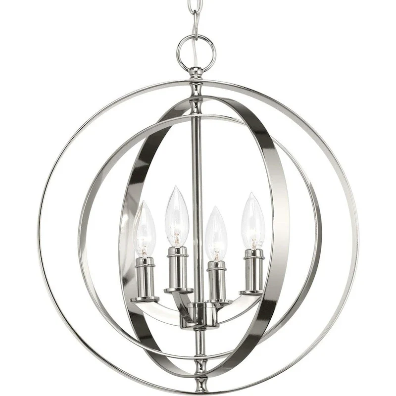 Progress Lighting 'Equinox' Polished Nickel Finish Steel Four-light Sphere Pendant - N/A