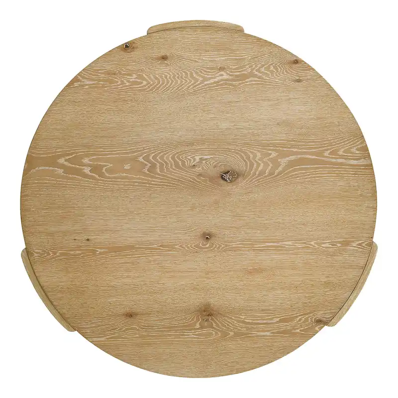 Furniture of America Minst Modern Oak Wood Round Coffee Table