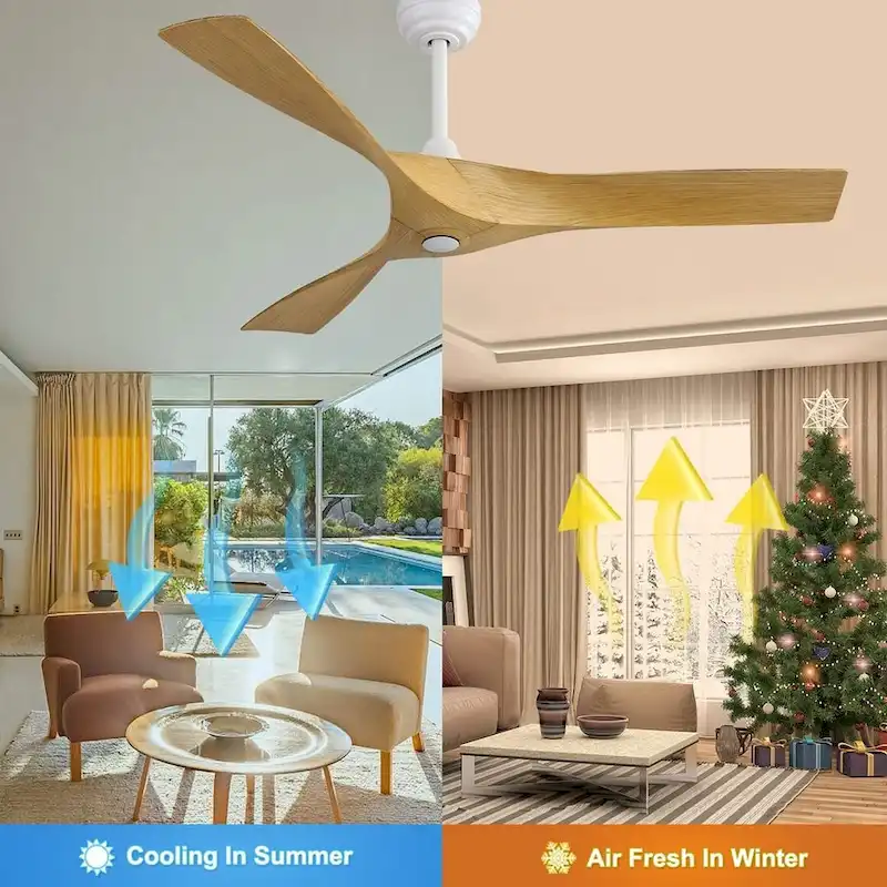 52  Wood Ceiling Fan with Remote Control