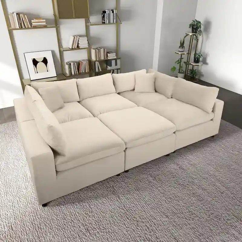Yannie Mid-Century Modern Modular Sectional Velvet Sofa