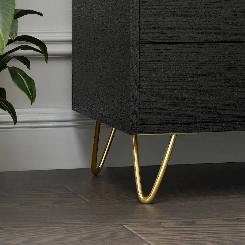 21.6 Tall 3 - Drawer Nightstand White/Grey/Black(1 Piece)