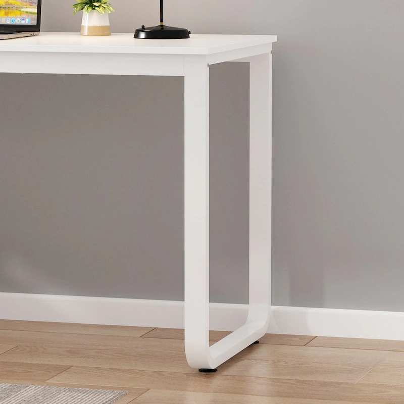Timechee 55-inch L Shaped Office Computer Desk w/ Drawers Cabinet, White