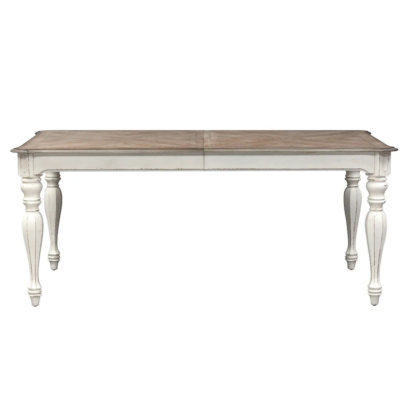 Antique White Weathered Bark Leg Dining Table