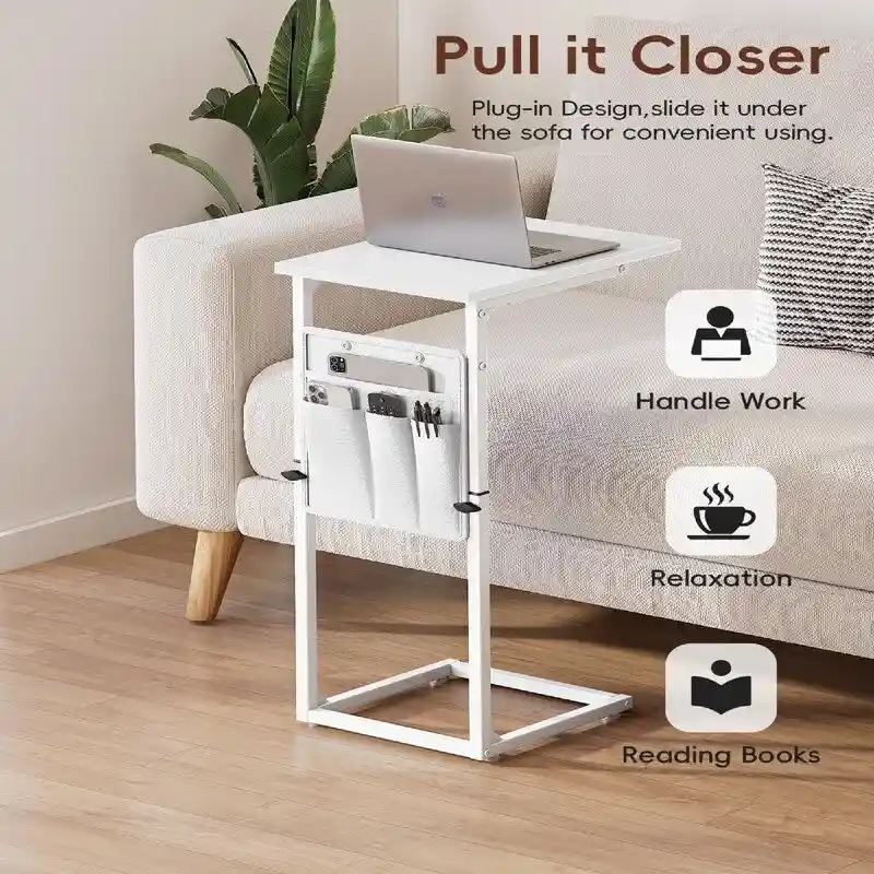 C Shaped End Table - 16D x 12W x 33H