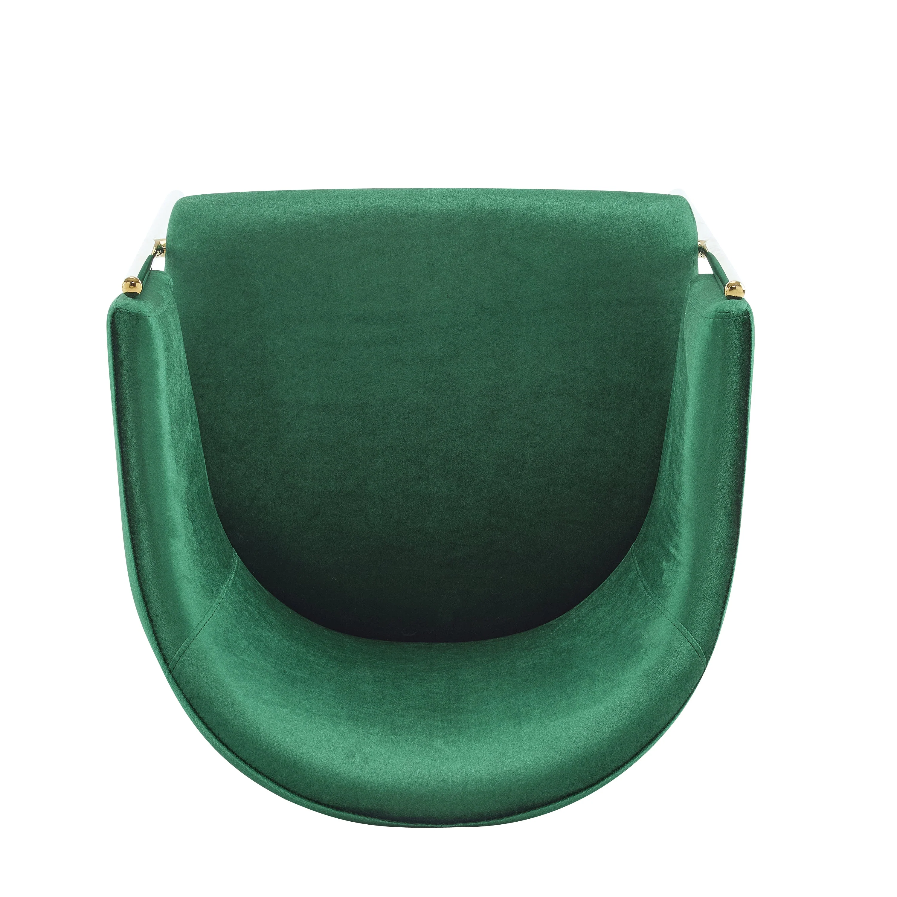 Velvet Dining Chairs with Gold Metal Frame, Set of 2