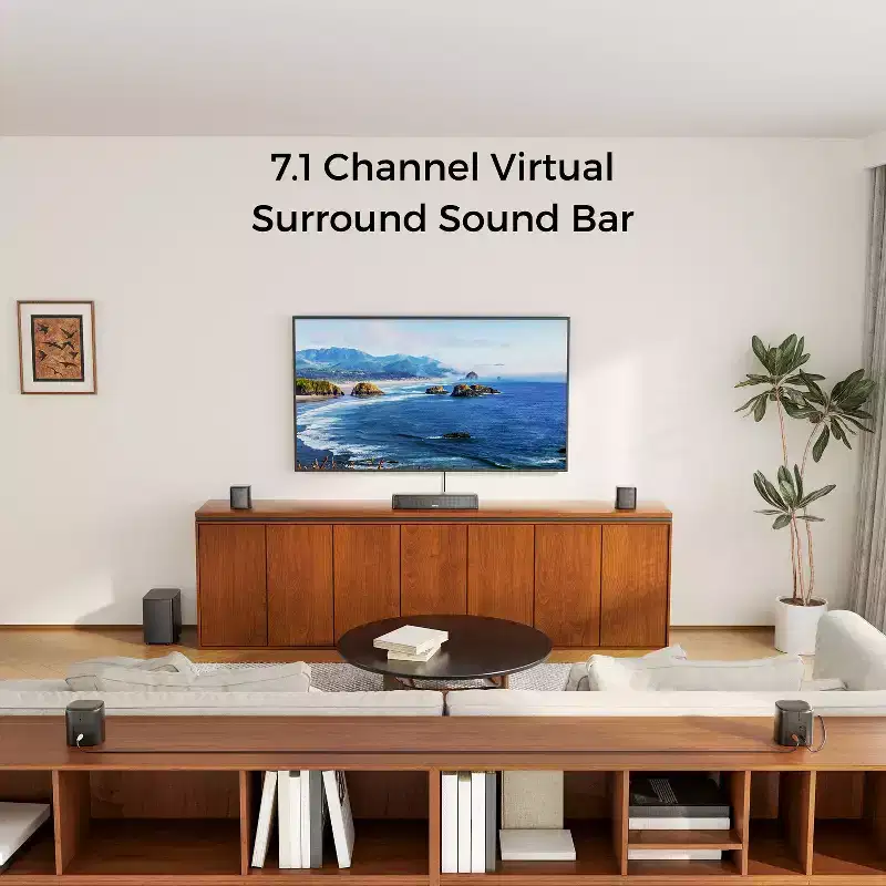ULTIMEA Aura A40 7.1ch Virtual Surround Sound Bar, 4 Surround Speakers, 1 Subwoofer, App Control, 330W, OPT/AUX/Bluetooth