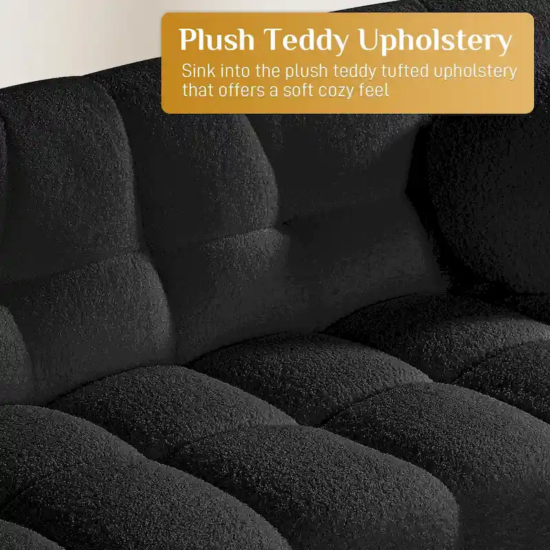 Teddy Boucle 2-Seat Cloud Deep Seat Sofa Couch for Living Room, Bedroom