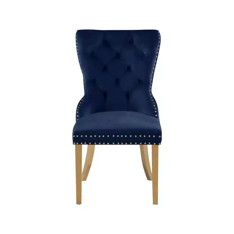 Meridian Furniture,Carmen Navy Velvet Dining Chairs, Set of 2