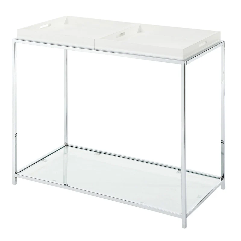 Convenience Concepts Palm Beach Console Table with Shelf and Removable Trays