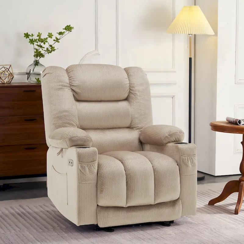 Electric Power Recliner Chair with Heat and Massage, Fabric 6079/PR670