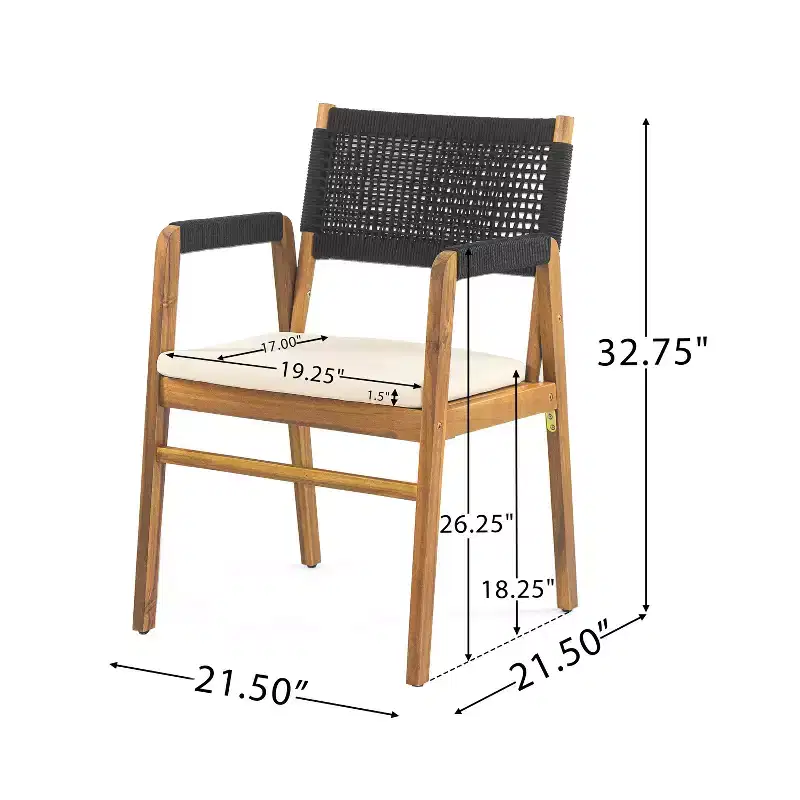 Christopher Knight Home Captef 5 Pieces Rustic Patio Acacia Bistro Set with Cushions