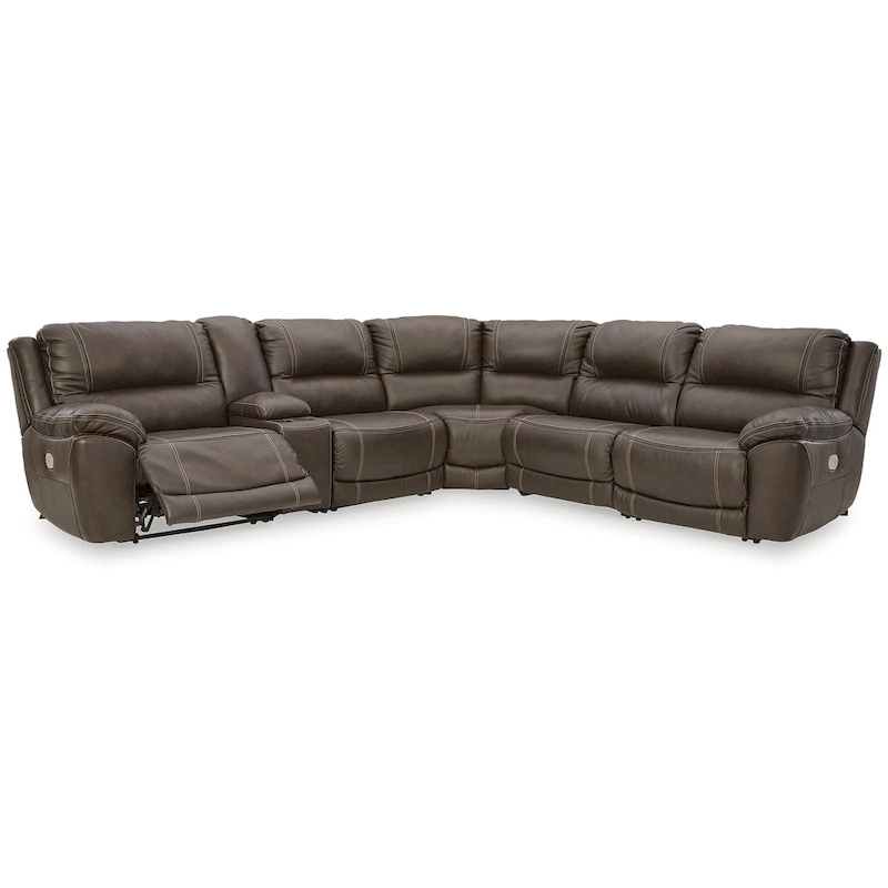 Signature Design by Ashley Dunleith Brown 6-Piece Power Reclining Sectional - 136W x 123D x 43H