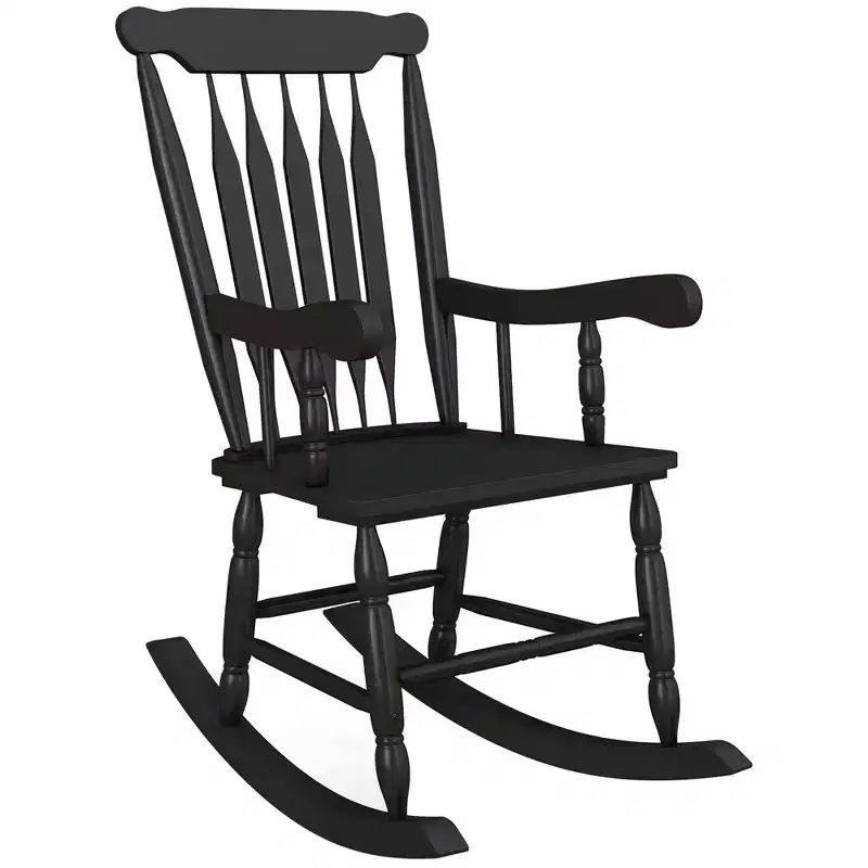 Outsunny Outdoor Wood Rocking Chair, 350 lbs. Porch Rocker with High Back for Garden, Patio, Balcony