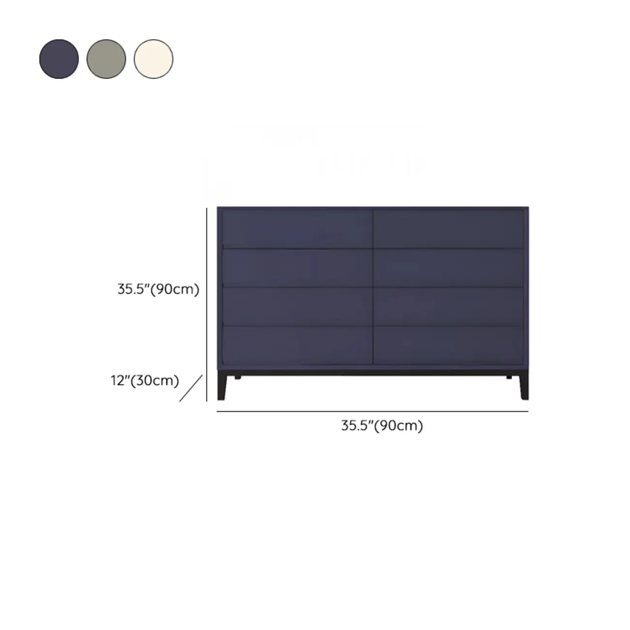 Modern White Wooden Double Dresser with Soft-Close Drawers