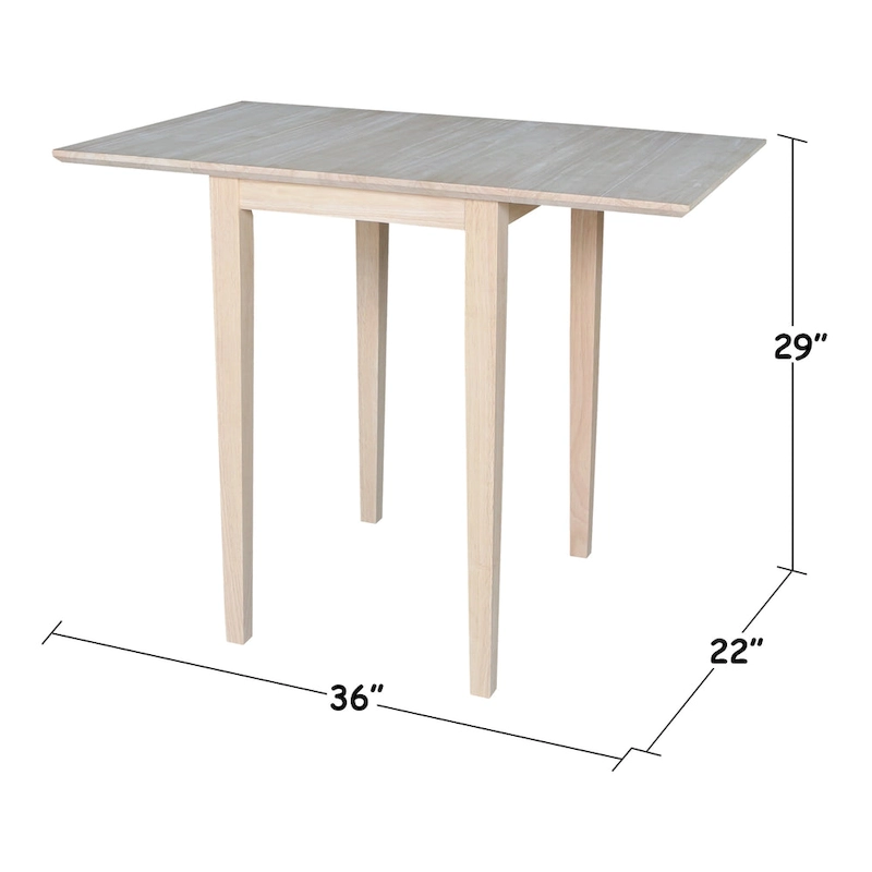 International Concepts Small Drop Leaf Shaker Style Dining Table
