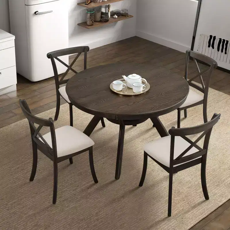 Vatros Wooden Dining Chairs Set of 2, Modern Upholstered Dining Room Chair