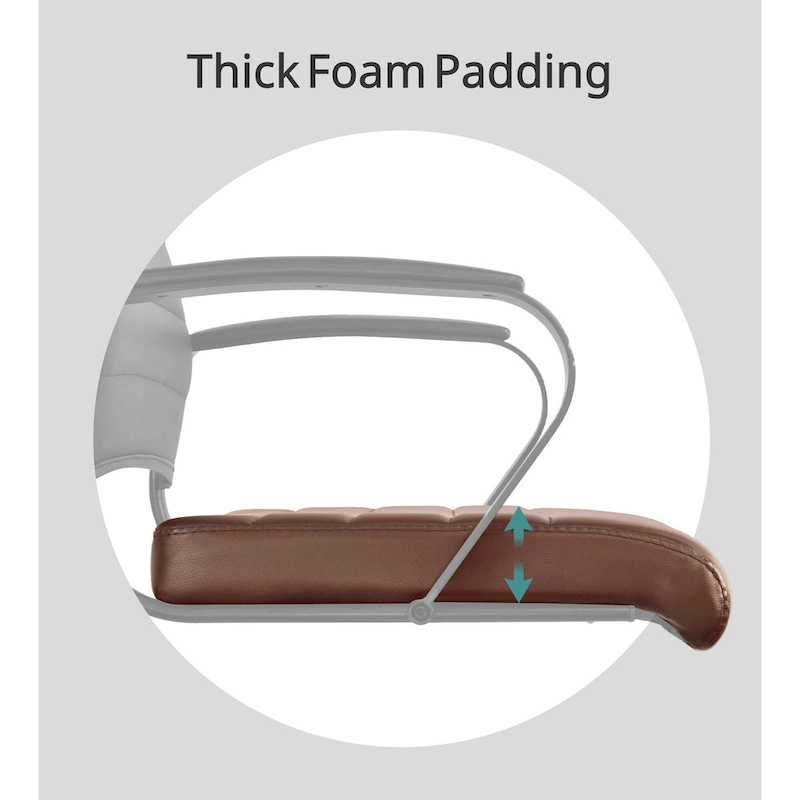 Modern Ergonomic Office Chair: Mid Back, PU Leather, Arms, Tilt, Adjustable Height, Wheels, Swivel