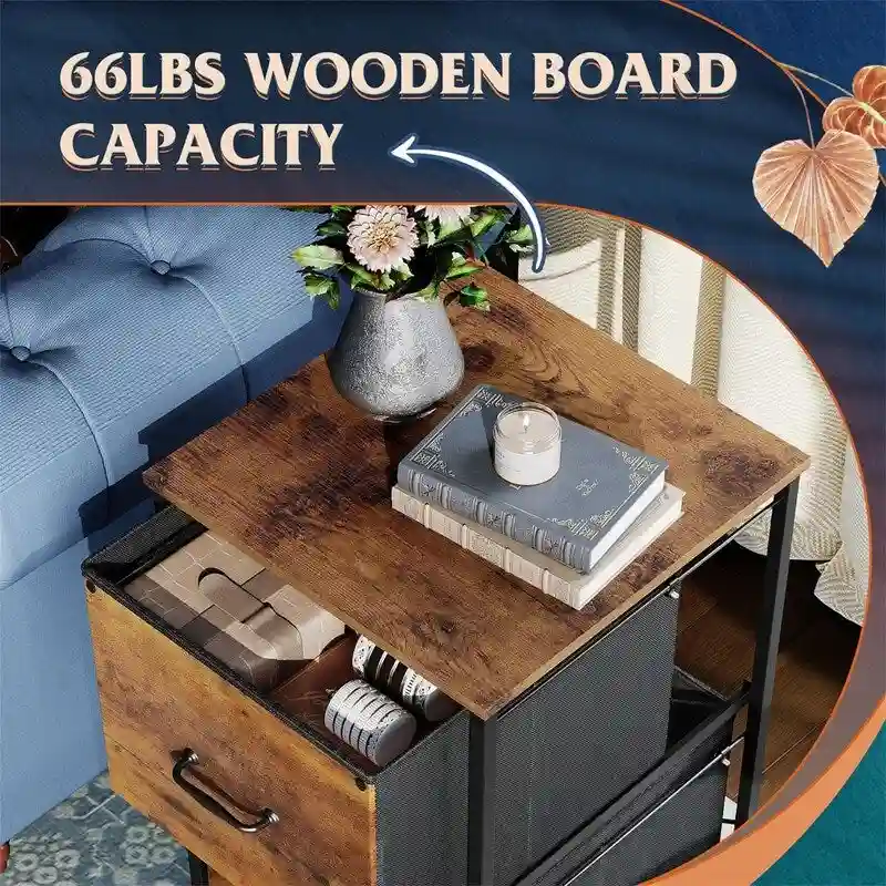 2 Drawer Mobile File Cabinet - 15.7D x 15.4W x 26.8H