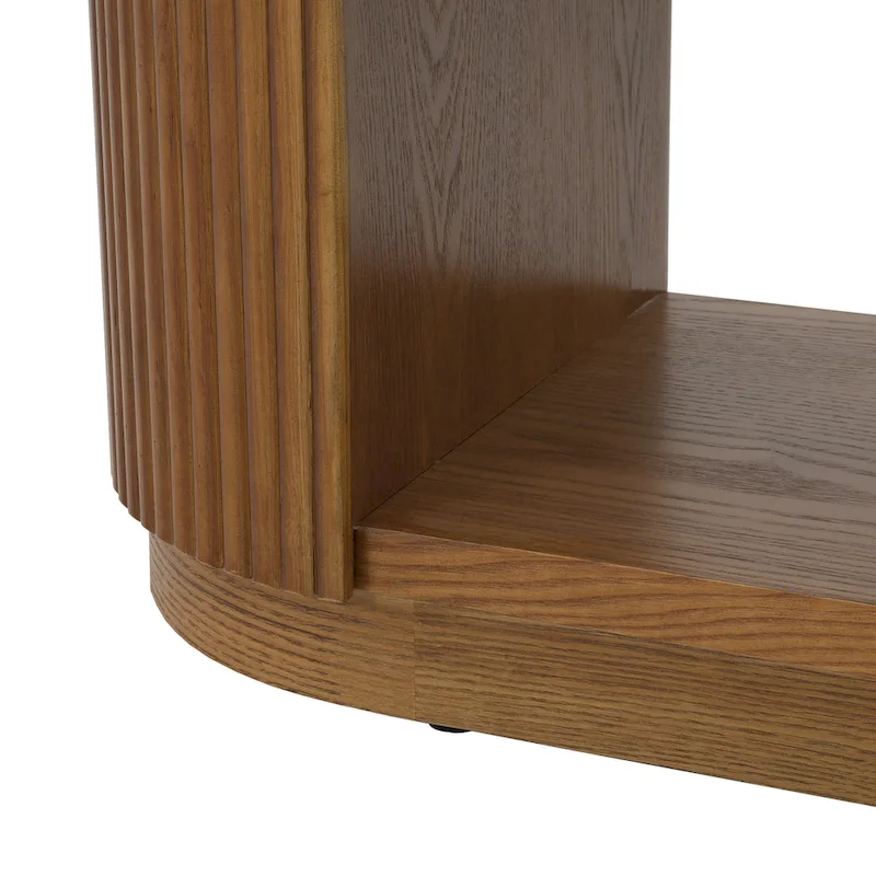 Modern Entryway Console Table - Slim Sofa Table with Open Shelf & Elegant Wood Grain, Multi-Functional Hallway Table