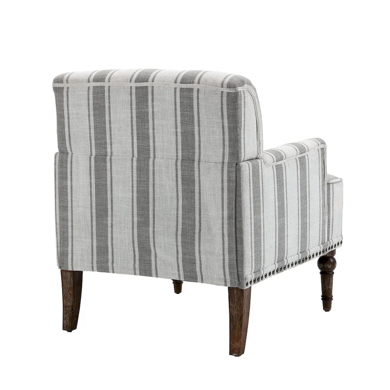 Modern Striped Accent Chairs with Arms