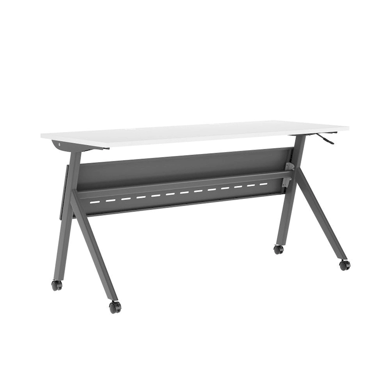 Commercial Nesting Flip Training Table with Steel Frame and Y-Legs - 23.5W x 60D x 30H