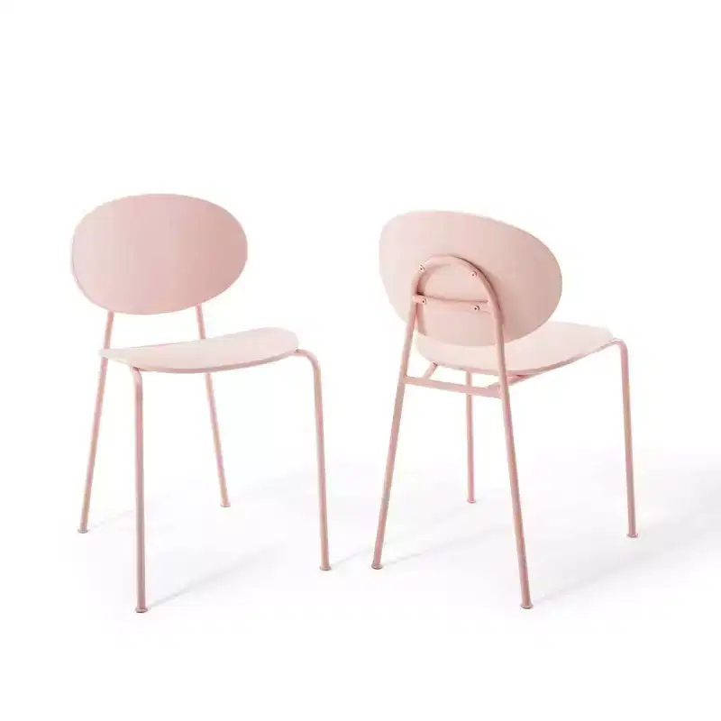 Set of 2 Palette Dining Side Chair Pink - Modway: Mid-Century Modern, Polypropylene Frame, Spot Clean