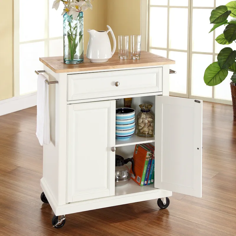 Crosley Compact Wood Top Kitchen Cart - 31W x 18D x 35.5H