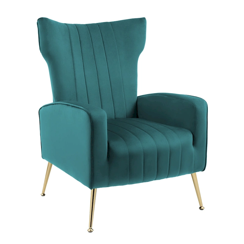 Upholstered Wingback Accent Chair - 26.4W x 37.8H x 32.6D