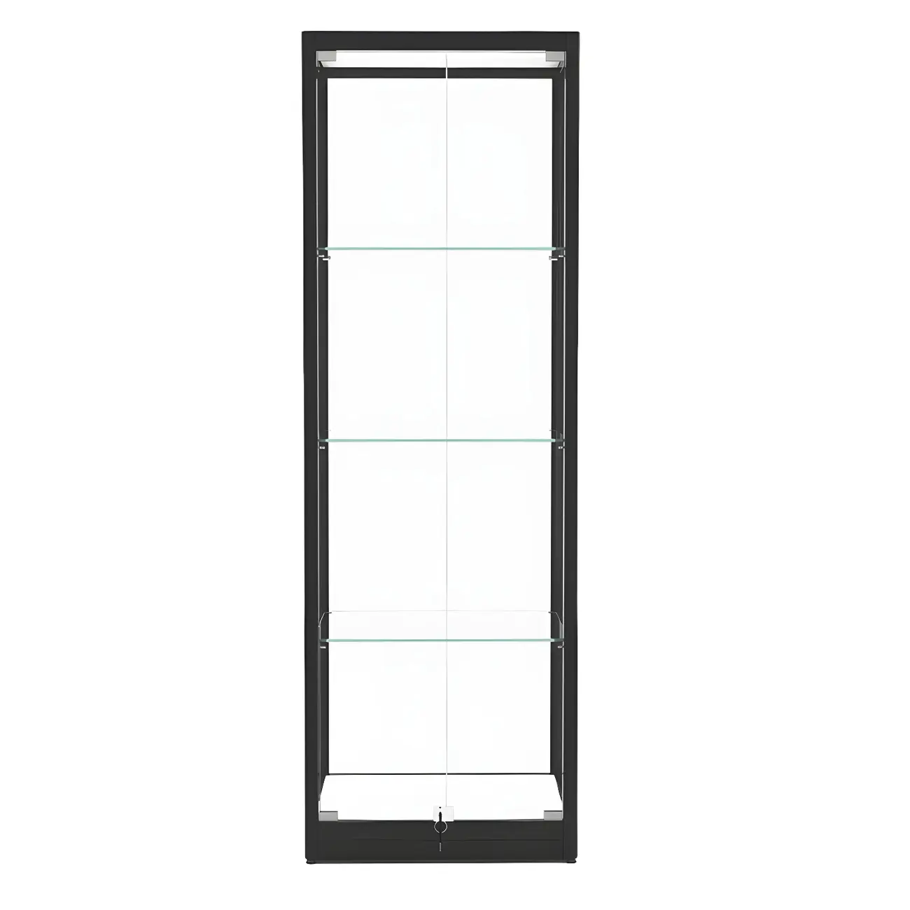 Modern Glass Black Curio Cabinet with Adjustable Shelves