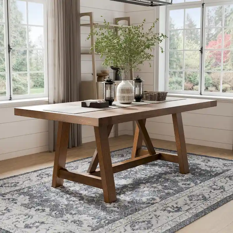 Drystan Rustic Brown 72-inch Solid Wood Dining Table
