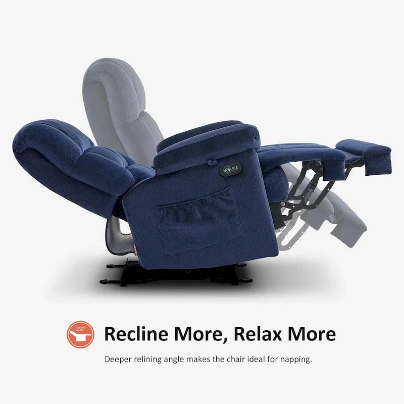 Electric Power Recliner Chair with Heat and Massage, Fabric