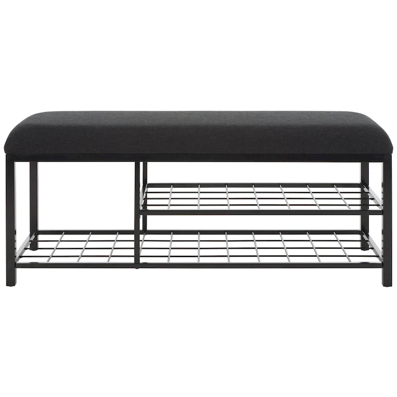 SAFAVIEH Yael Open Shelf Bench with Cushion - 42 W x 15 D x 18 H - 42Wx15Dx18H