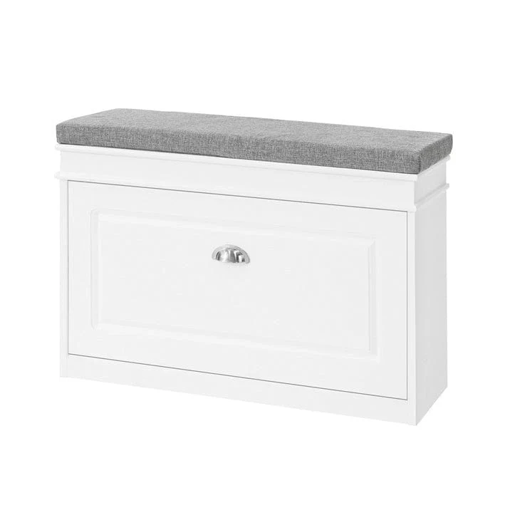 Hallway Shoe Bench Storage Cabinet With Flip-Drawer
