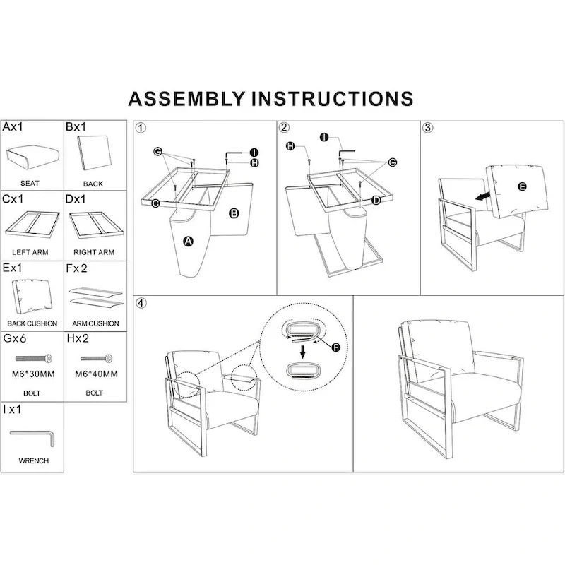 Microfiber Upholstery Metal Arms Chair