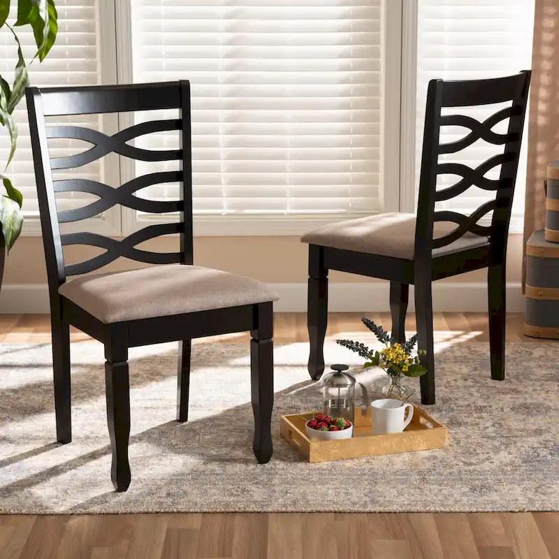 Modern and Contemporary 2-Piece Wood Dining Chair Set