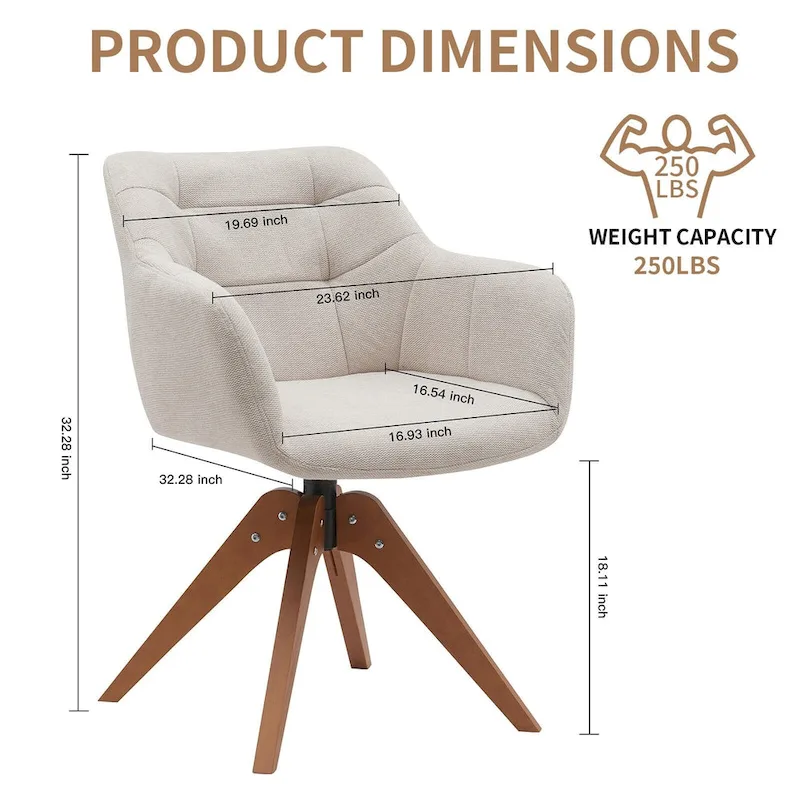 Suede Swivel Armchair Office Accent Arm Chair