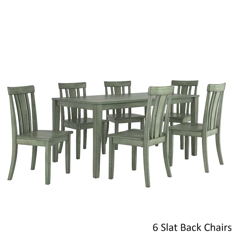Wilmington II 60-Inch Rectangular Antique Sage Green Dining Set by iNSPIRE Q Classic