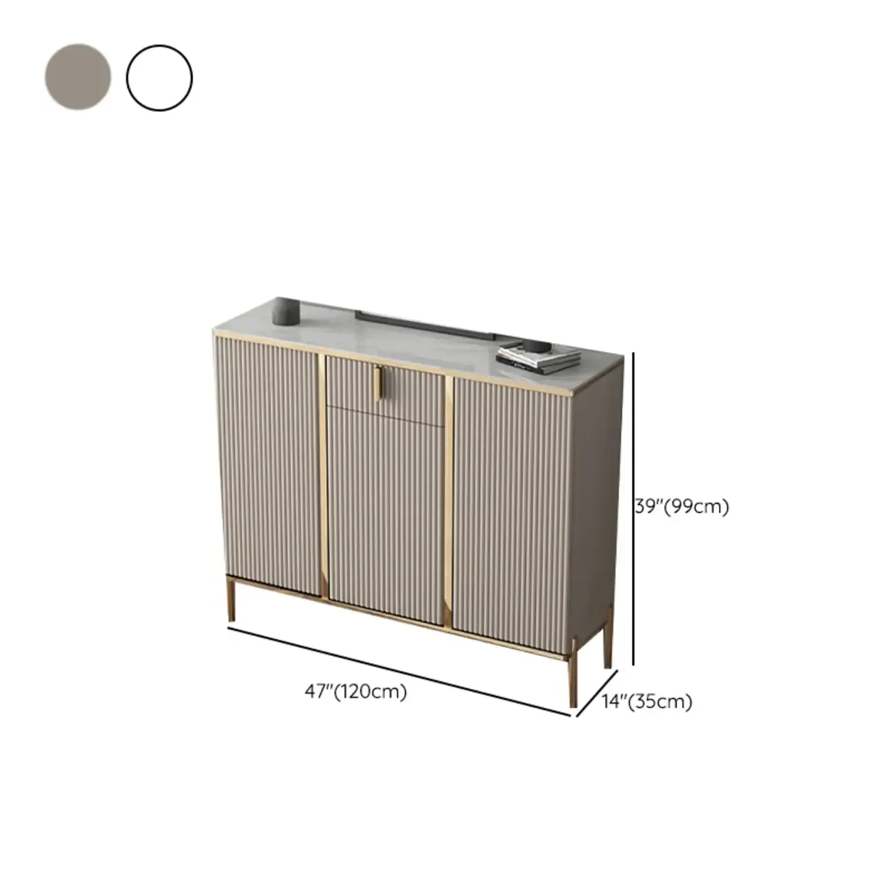 Glam Light Coffee Wood Entryway Shoe Cabinet