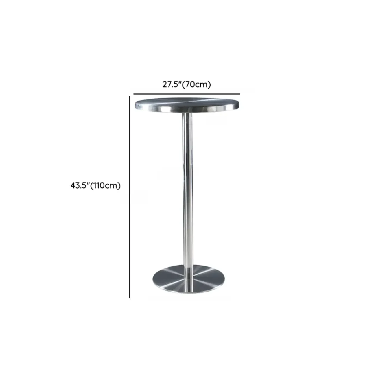 Industrial Silver Stainless Steel Bar Table
